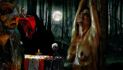 Her perspiration bathed body gleams under the moonlight. She has been tortured all night to the chant of Asmodeous demands pain, Beelzebub demands pain. Now their lord has appeared, come to brutally ravish her. . .