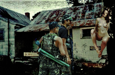 She did not get out of the village in time. . .