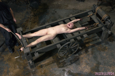 Before being impaled with a dildo